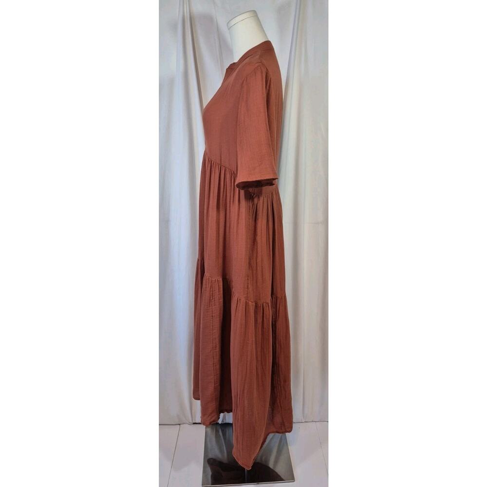 Anthropologie Somerset Brown Cotton Midi Dress XXS - Picture 6 of 9